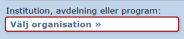 Bild på knapp med texten: Välj organisation
