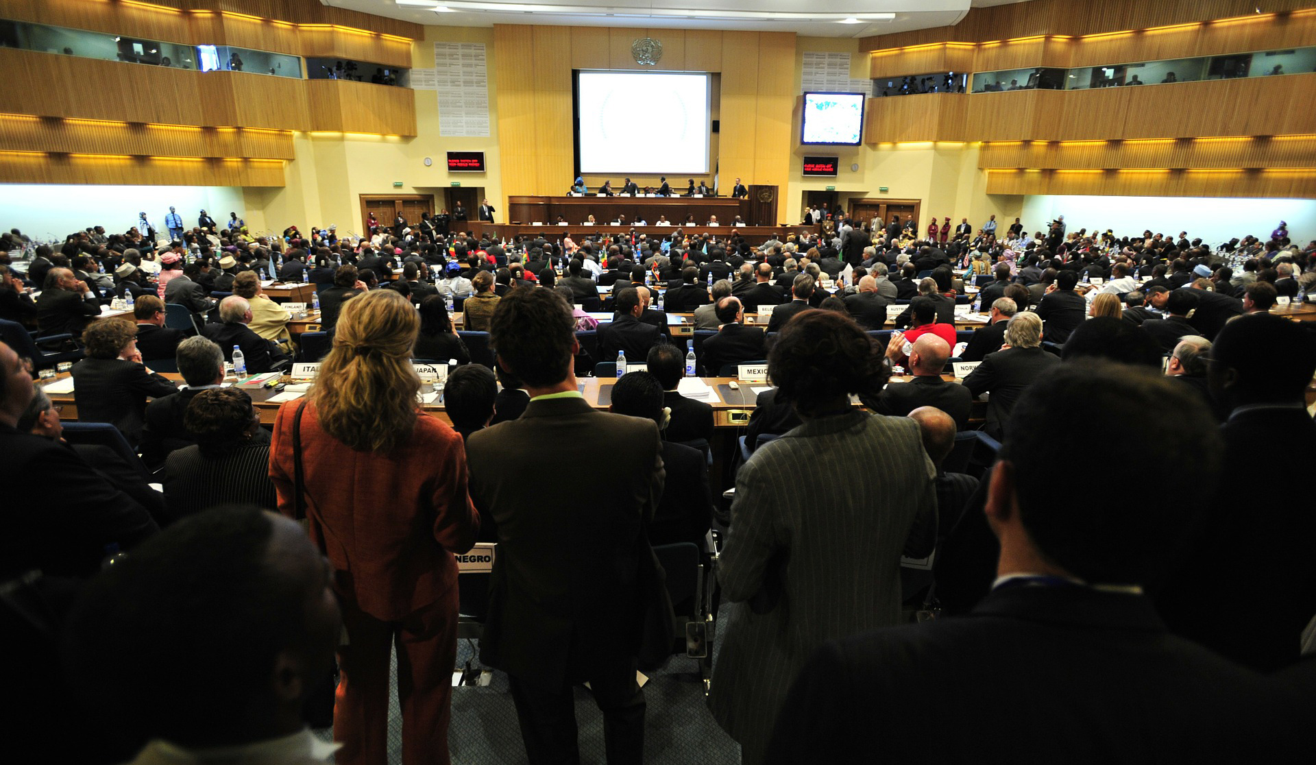 Conference hall with a lot of people
