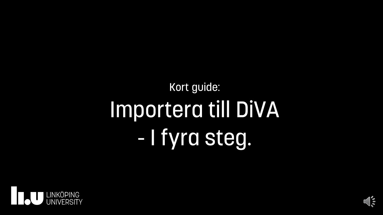 Kort guide: Importera till DiVA - i fyra steg